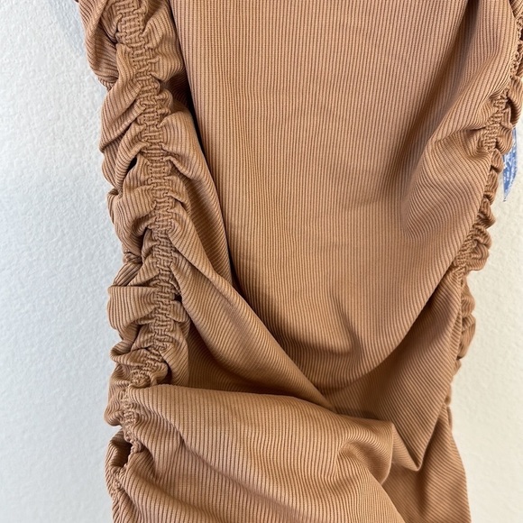 NWT Free People On Your Side Nude Ruched Bodysuit - Picture 7 of 12